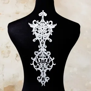 unique abstract pattern off white lace applique