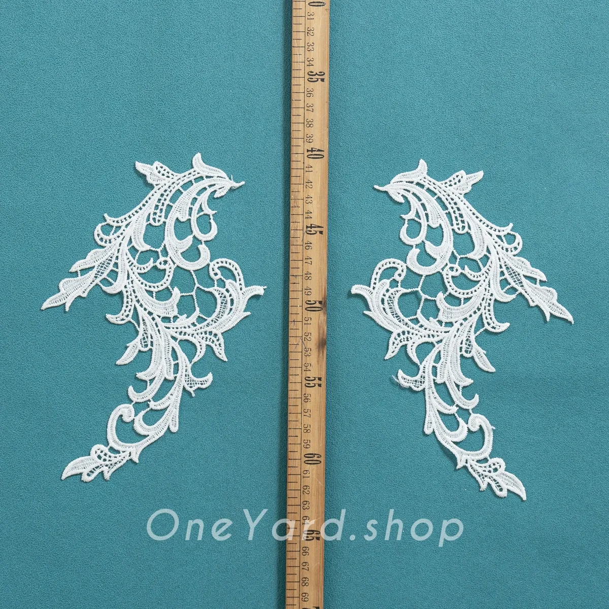 abstract pattern off white lace appliques