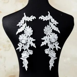 Black Beaded Lace Appliques for Black Wedding Dresses