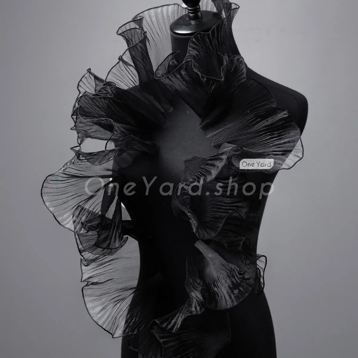 all black sheer organza trim for decorations and dresses