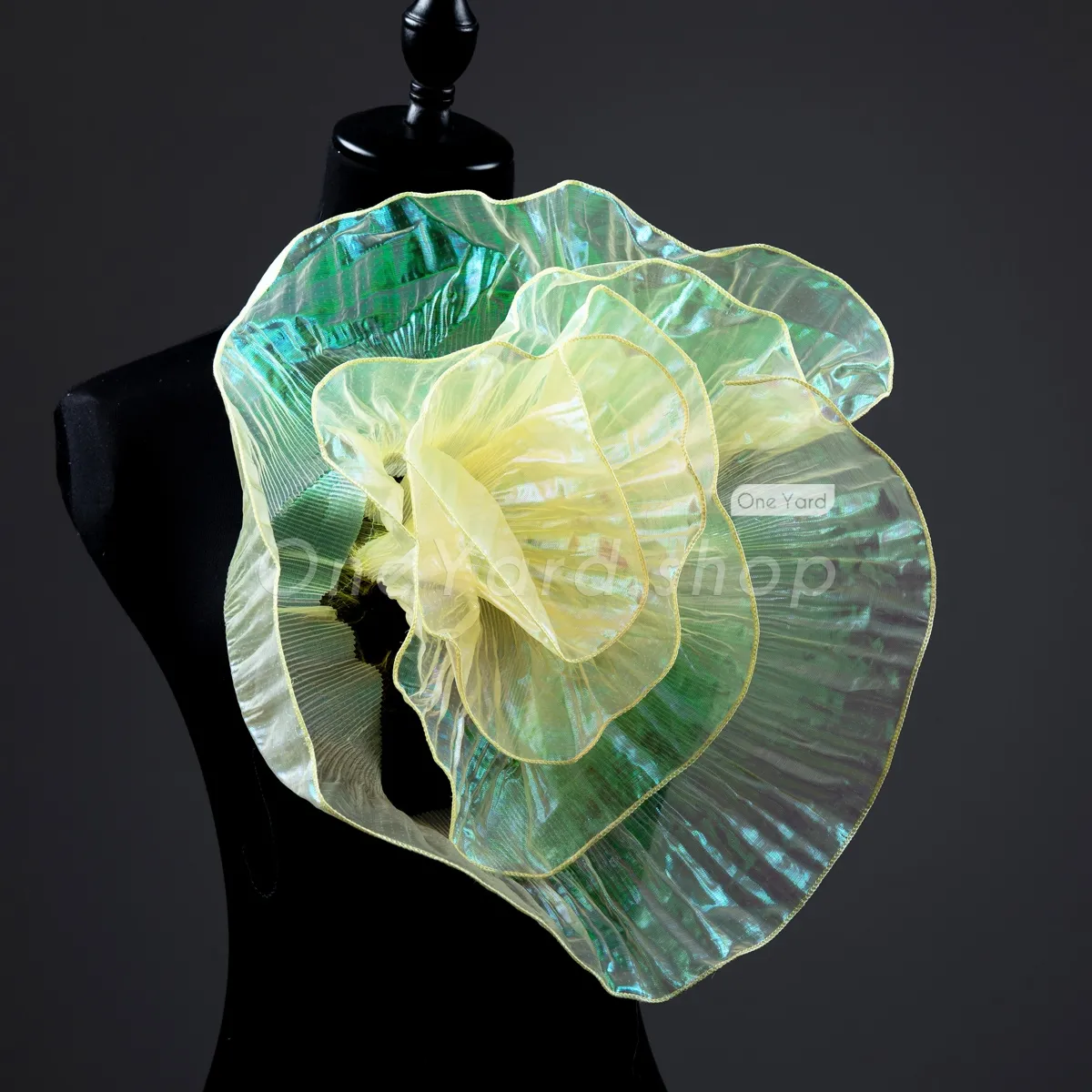 daffodil shirred sheer organza trim