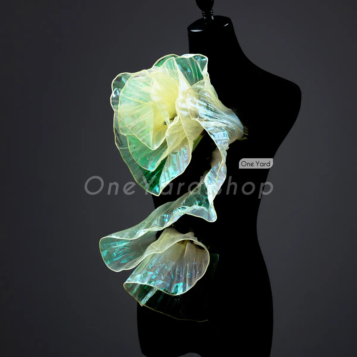 pleated sheer daffodil gauze material for feminine dresses