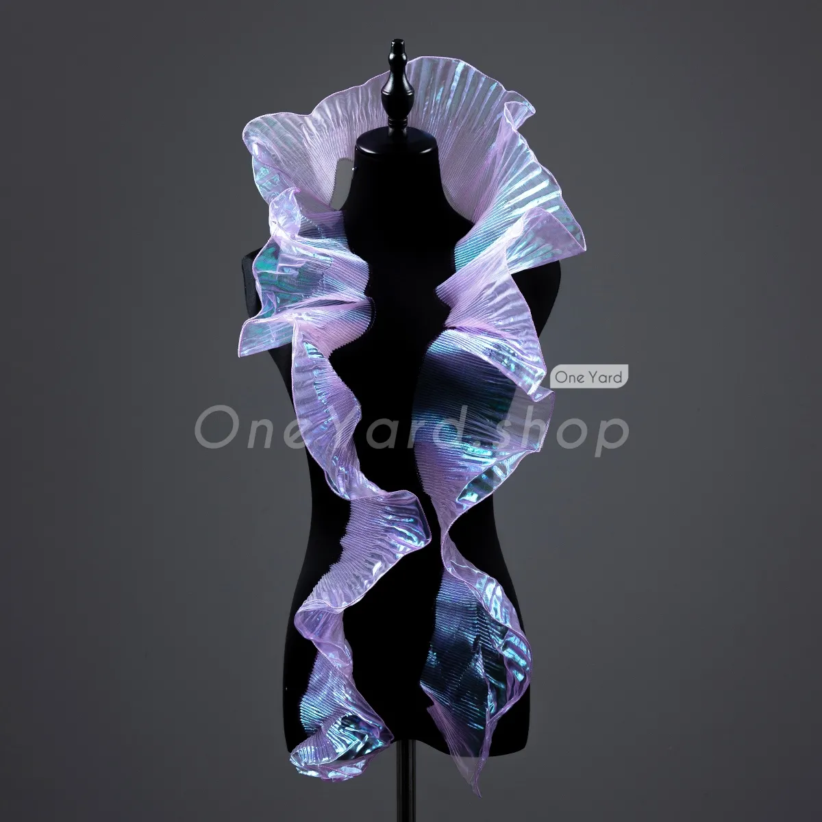 dazzling sheer lilac folding organza trim for prom dresses