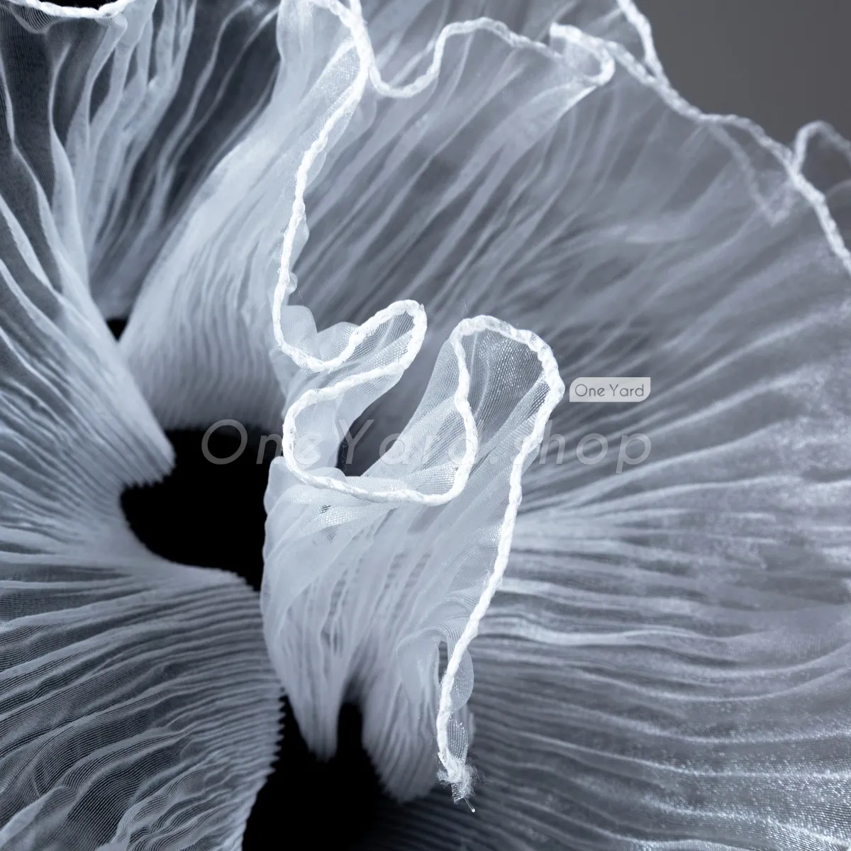 delicate off white pleated organza trim