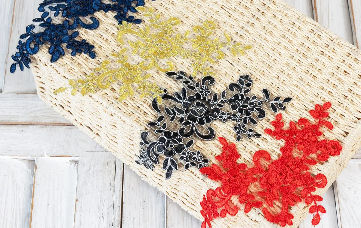 various colors of floral lace appliques