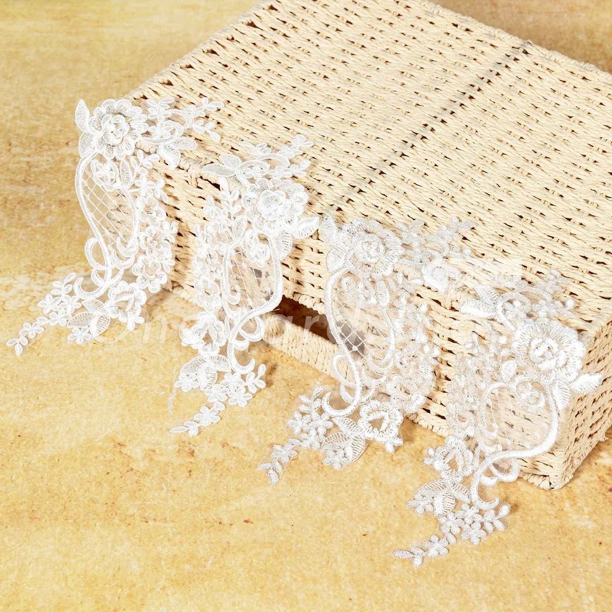 classic bridal alencon lace appliques for evening gowns
