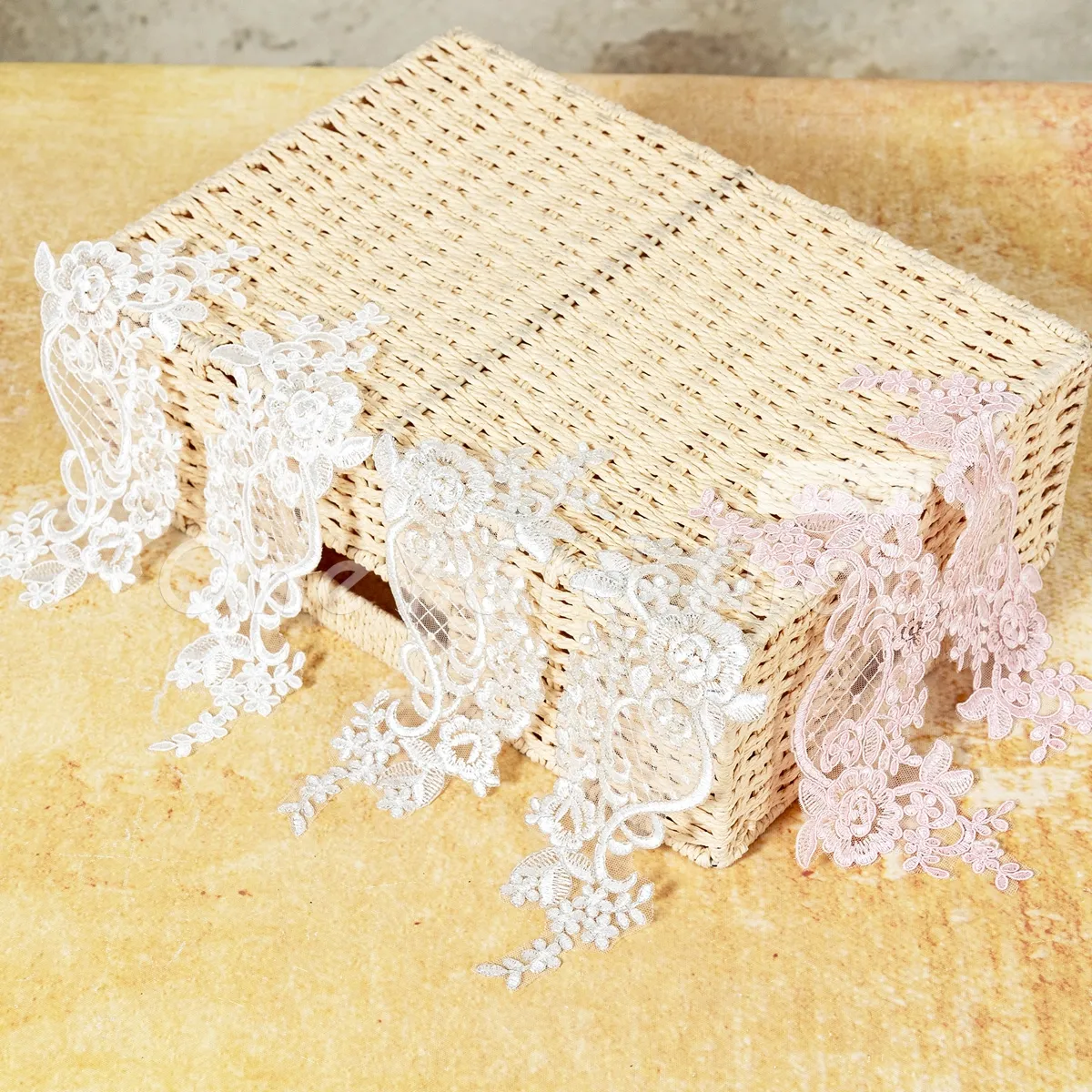 classic bridal alencon lace appliques for wedding dresses