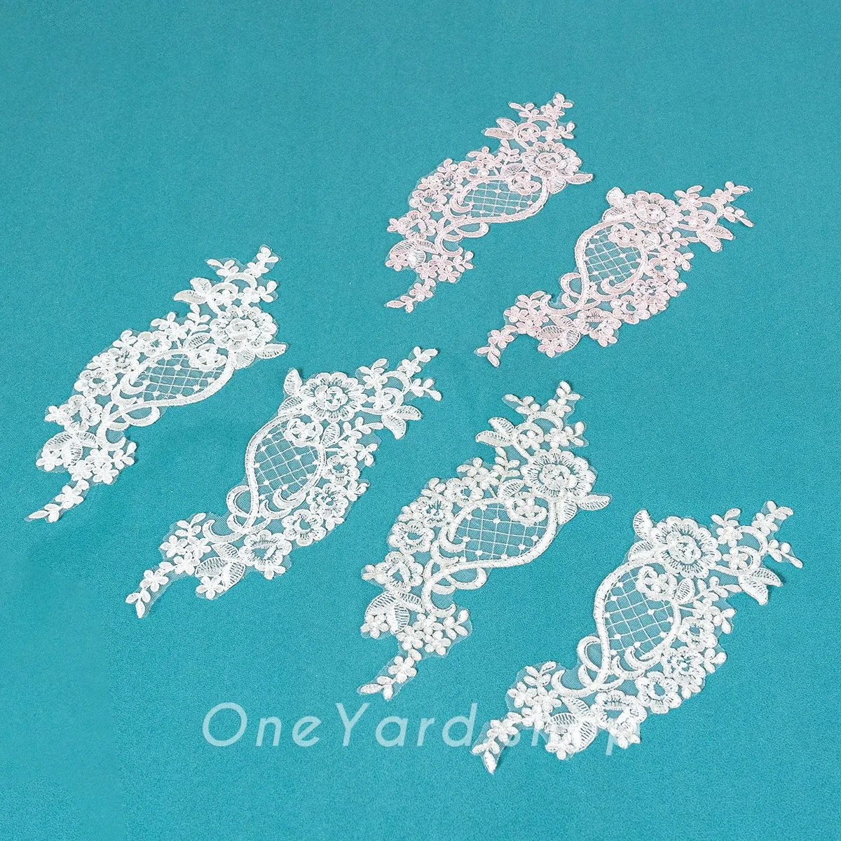classic design Alencon lace appliques