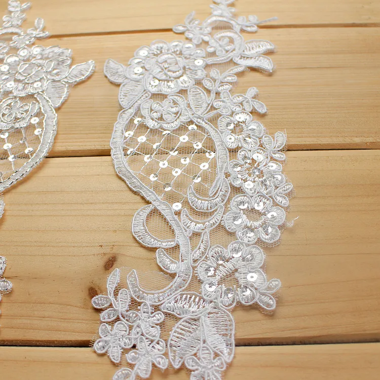glitter sequinned lace appliques