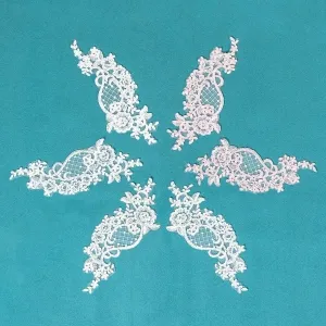 pair of classic design bridal alencon lace appliques