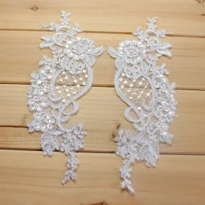 sequinned bridal alencon lace appliques