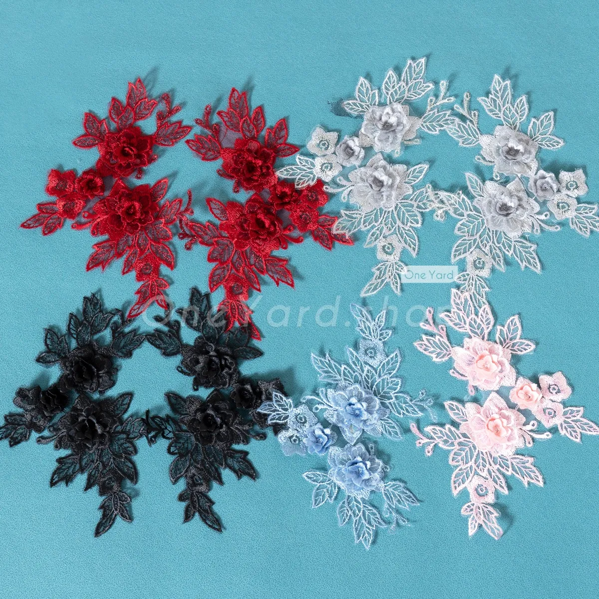3D floral lace applique