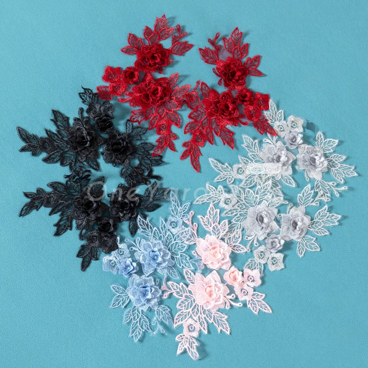 romantic 3D lace flowers