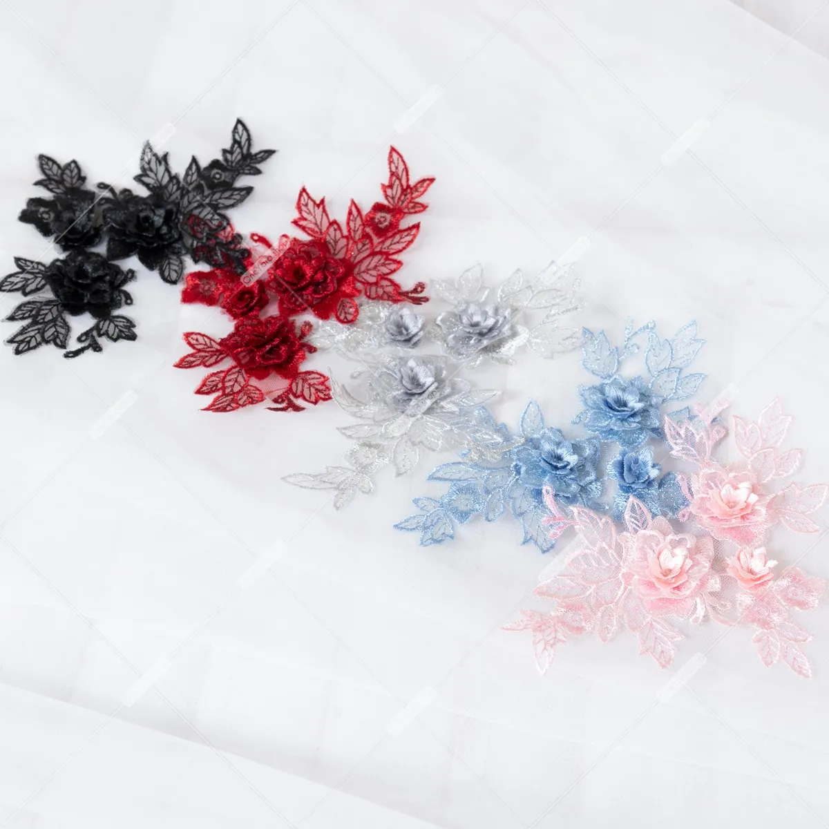 three dimensional embroidered 3D appliques