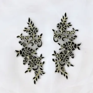 gorgeous leaf floral lace appliques with corded edges
