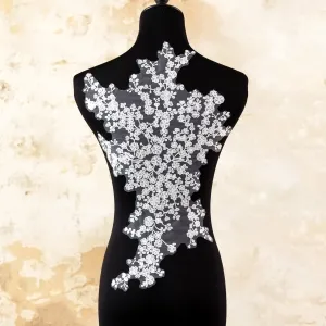 beautiful plum blossom lace applique for illusion gown