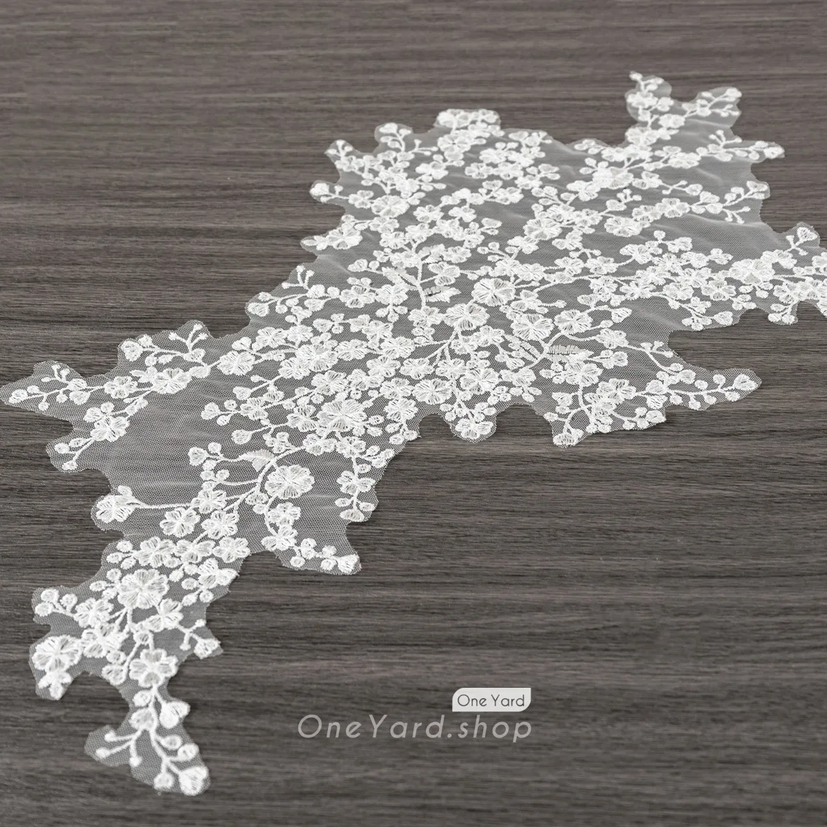 off white plum blossom lace applique
