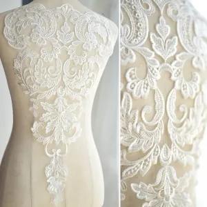 floral lace applique for wedding or prom dress bodice