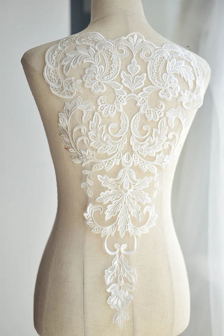 large size off white floral lace patch