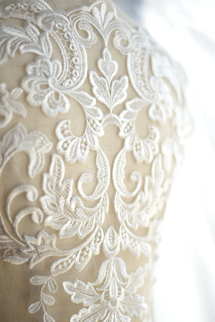 off white floral lace applique