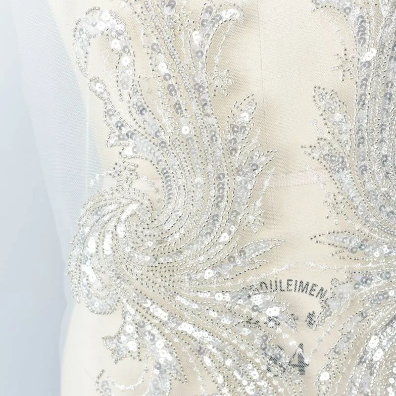 sparkly sequin wing lace applique