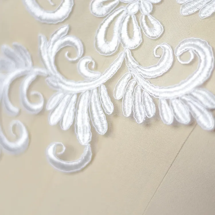 off white floral motif lace applique