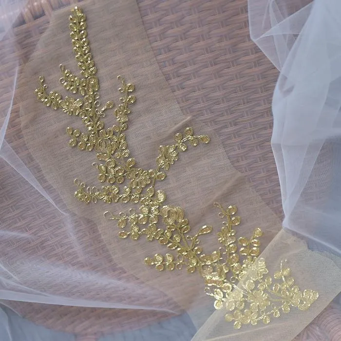 gold lace applique for occasion dresses