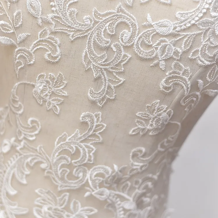 off white cotton dress applique material