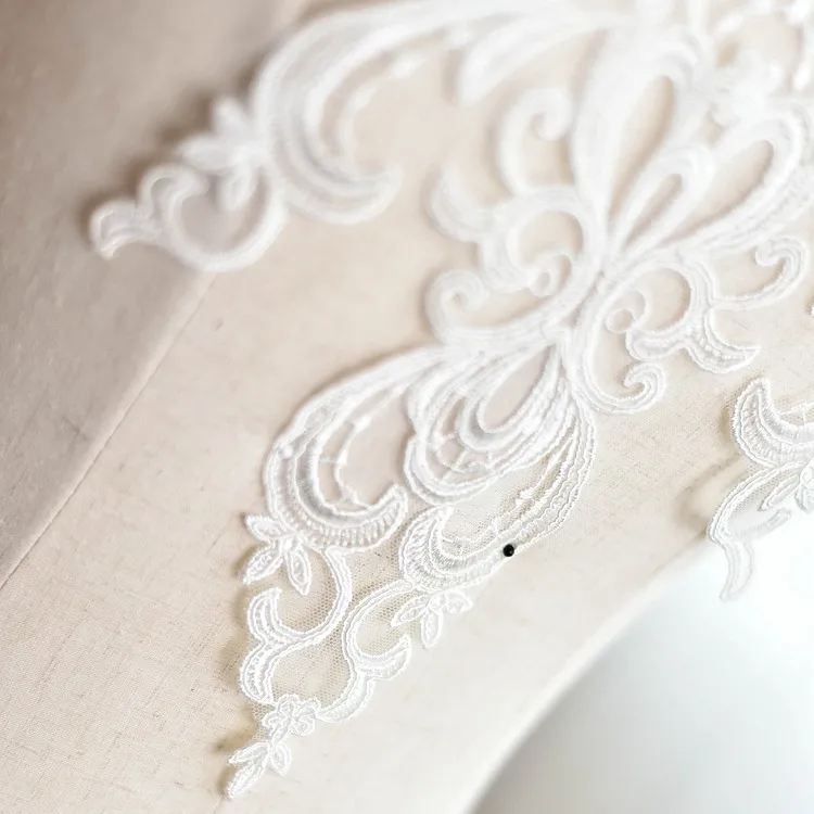 corded lace applique for bridal dress