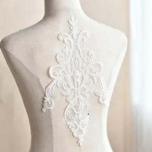 new off white alencon lace applique for dress bodice