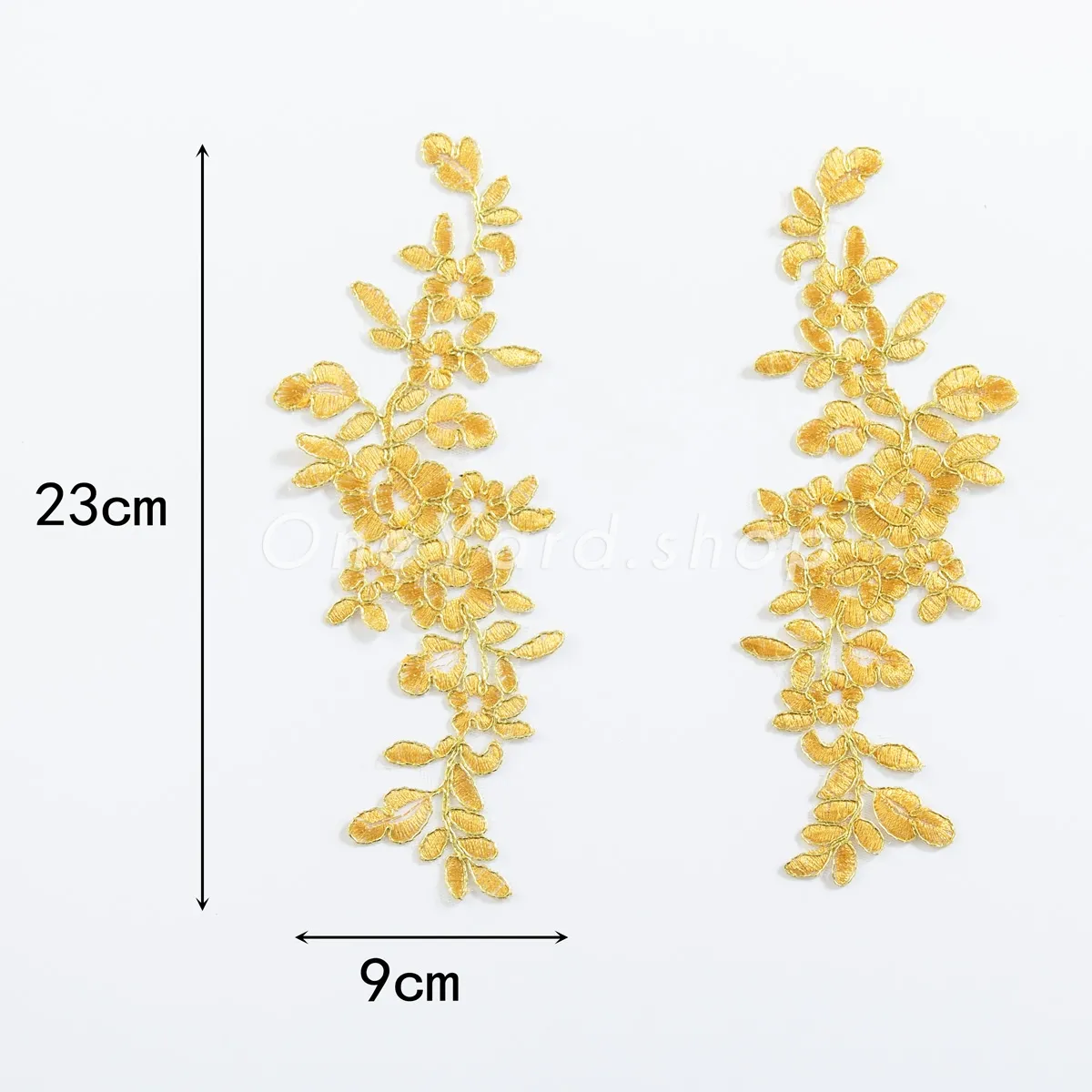 gold floral lace appliques