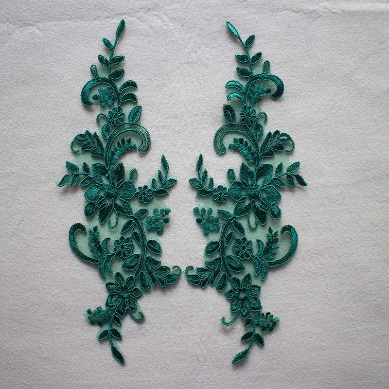 green floral lace applique