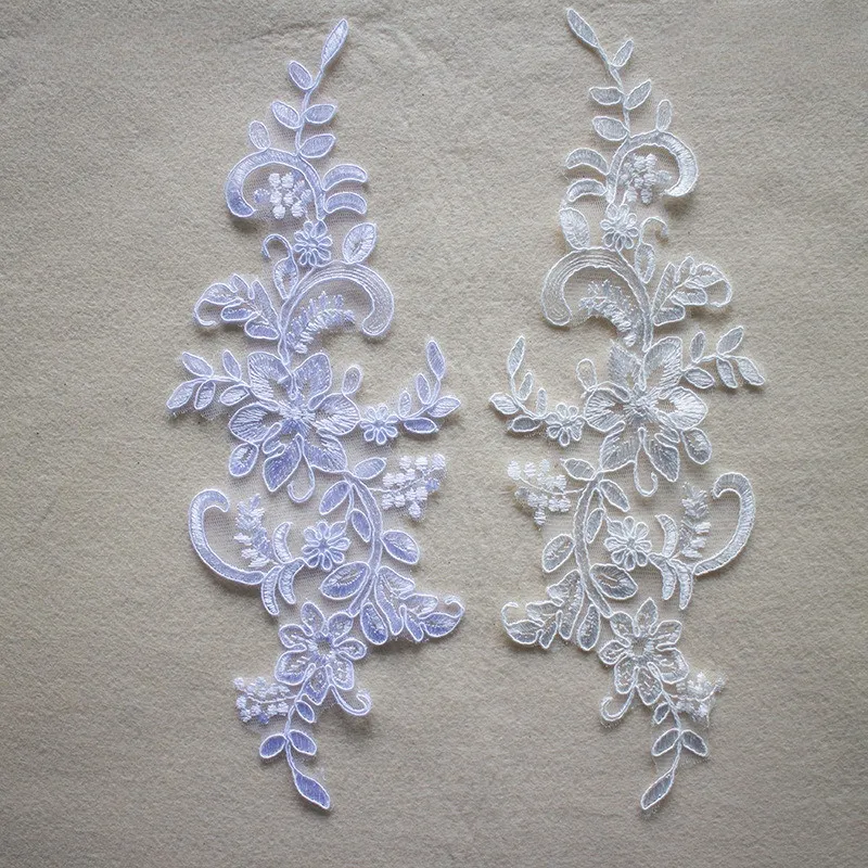mirror pair chic floral lace patches for dress sewing