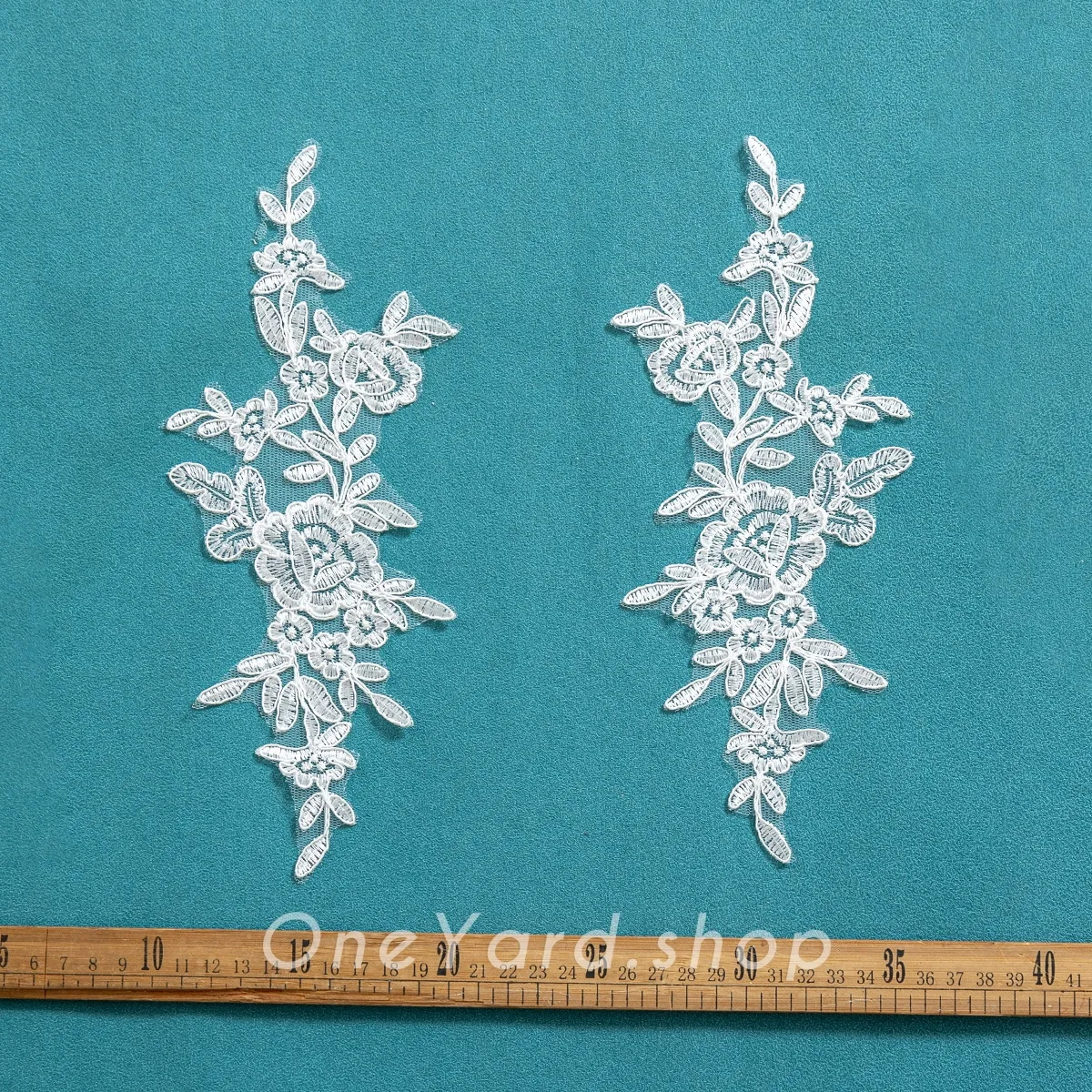 off white floral lace appliques for wedding gowns veils