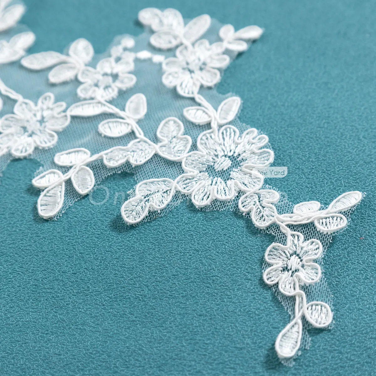 ivory floral lace applique