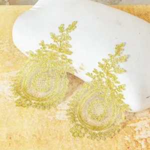 gold lace appliques for prom dress decor