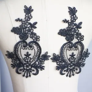 2 pcs delicate floral lace appliques for diy accessory