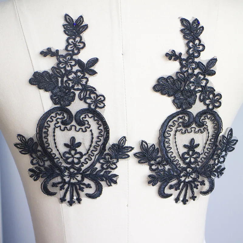 2 pcs delicate floral lace appliques for diy accessory