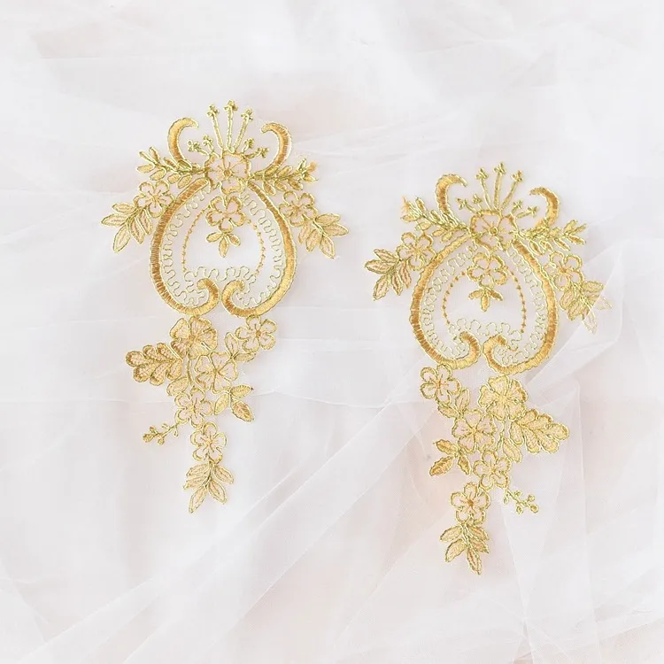 gold floral lace patch modifs