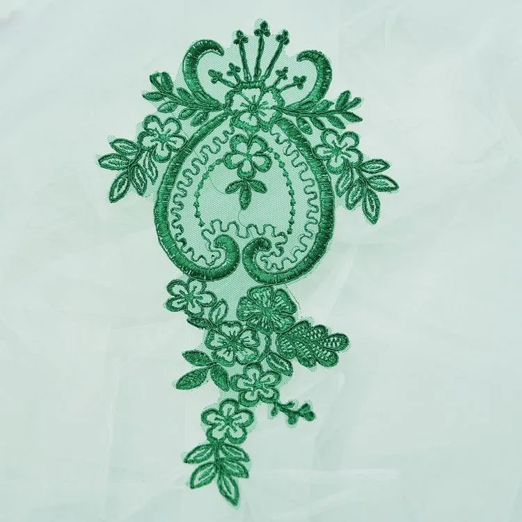 green floral lace appliques for sewing