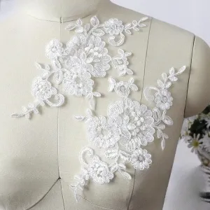 hot sale off white wedding floral lace appllique pieces