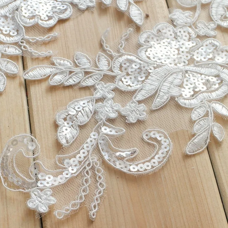 sparkly sequinned lace applique