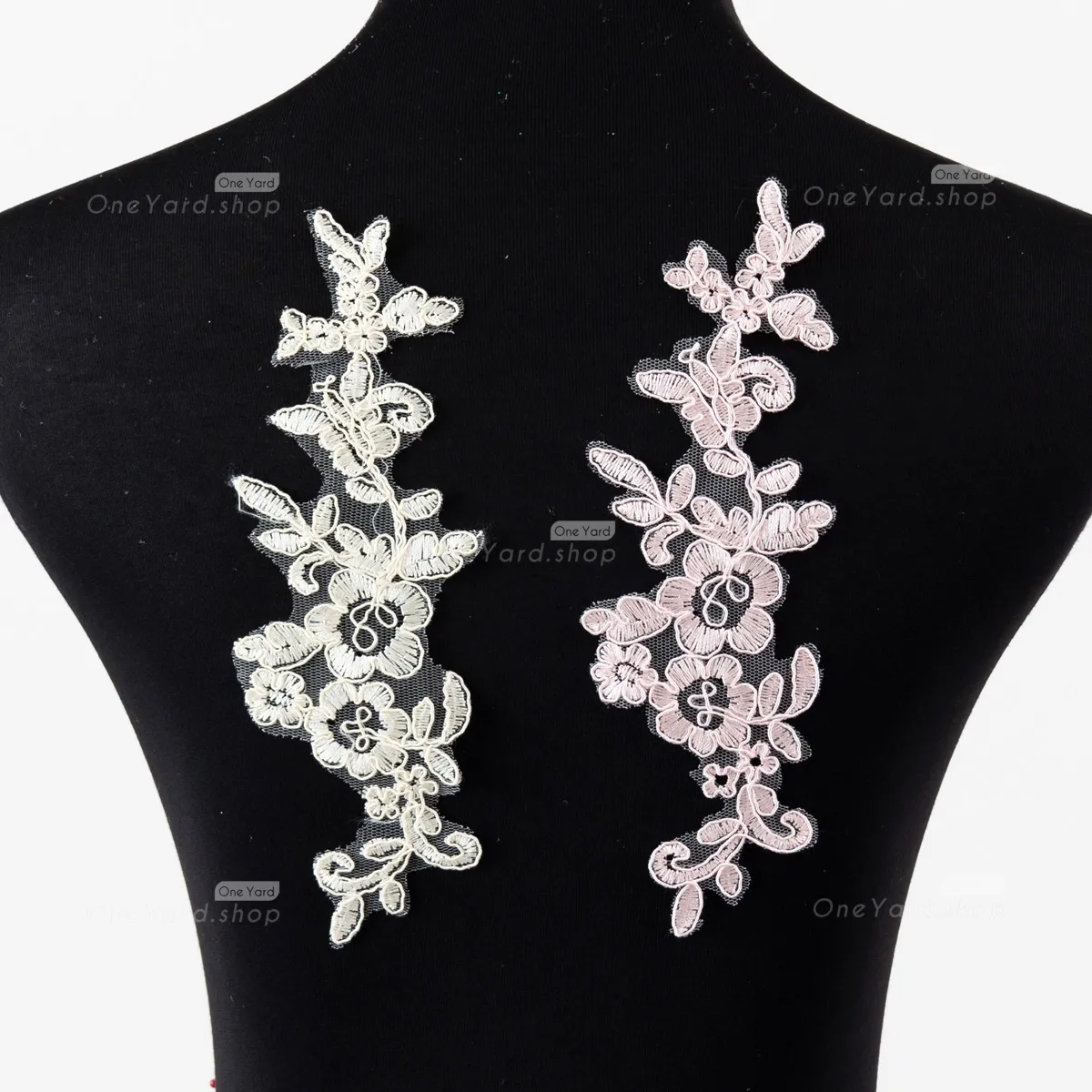 floral corded lace applique dress decor