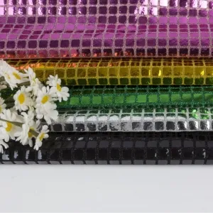 square mirror foil glitter mesh fabric for costumes