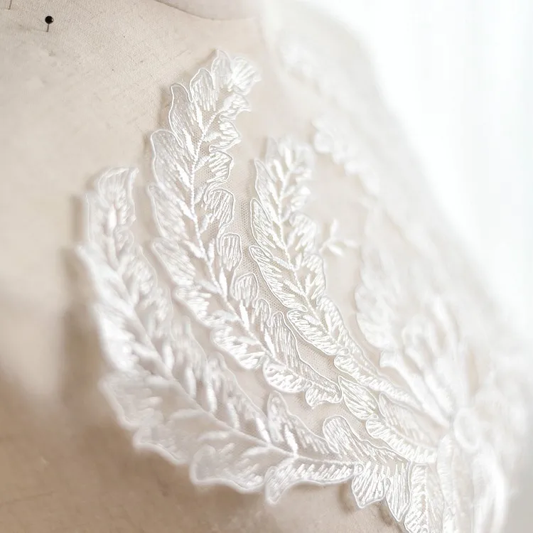 exquisite off white leaf pattern lace applique exquisite off white leaf pattern lace applique