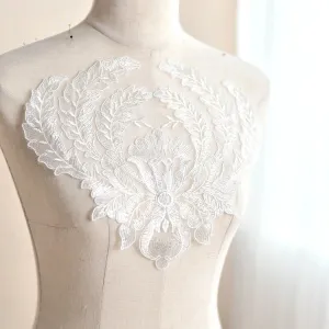 flower leaf embroidery retro dress lace applique