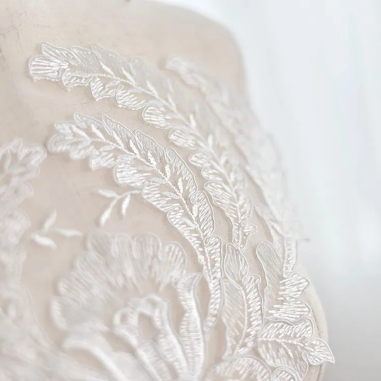 vintage leaf pattern lace applique vintage leaf pattern lace applique