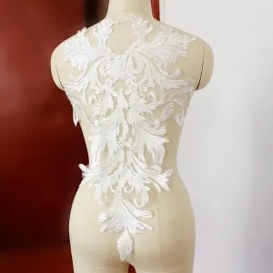 cotton thread large floral lace applique for back decor