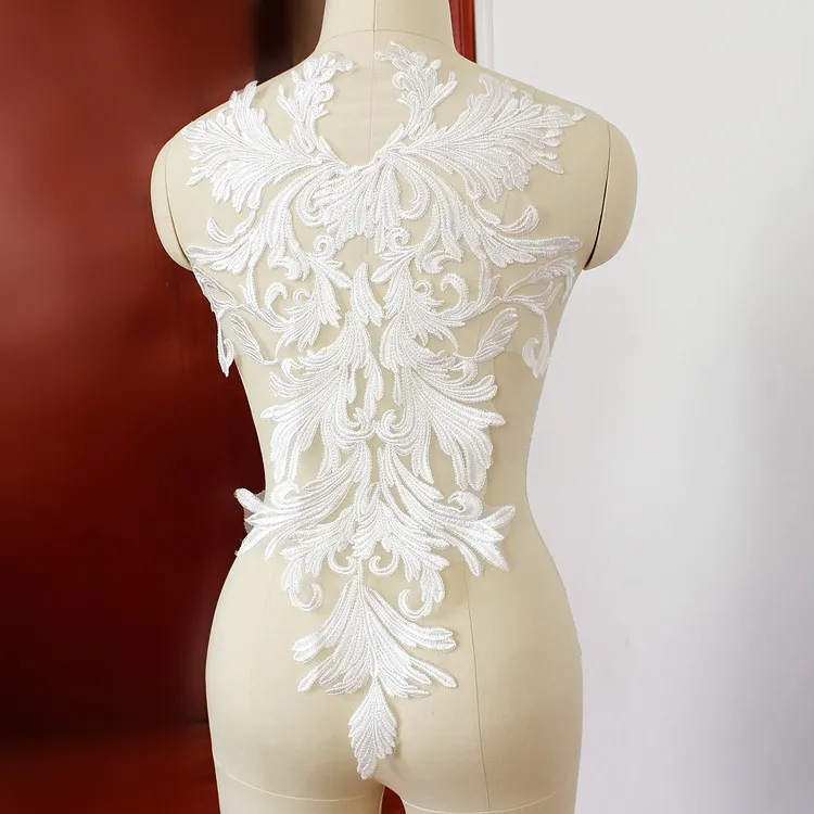 cotton thread large floral lace applique for back decor