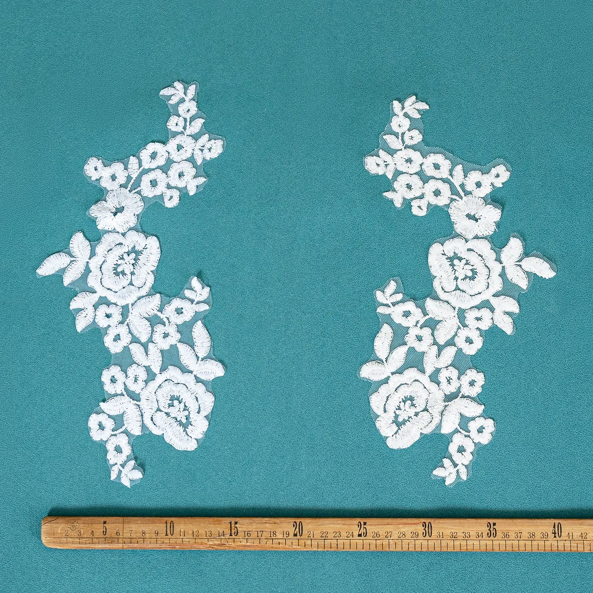 delicate buds white and off white lace appliques